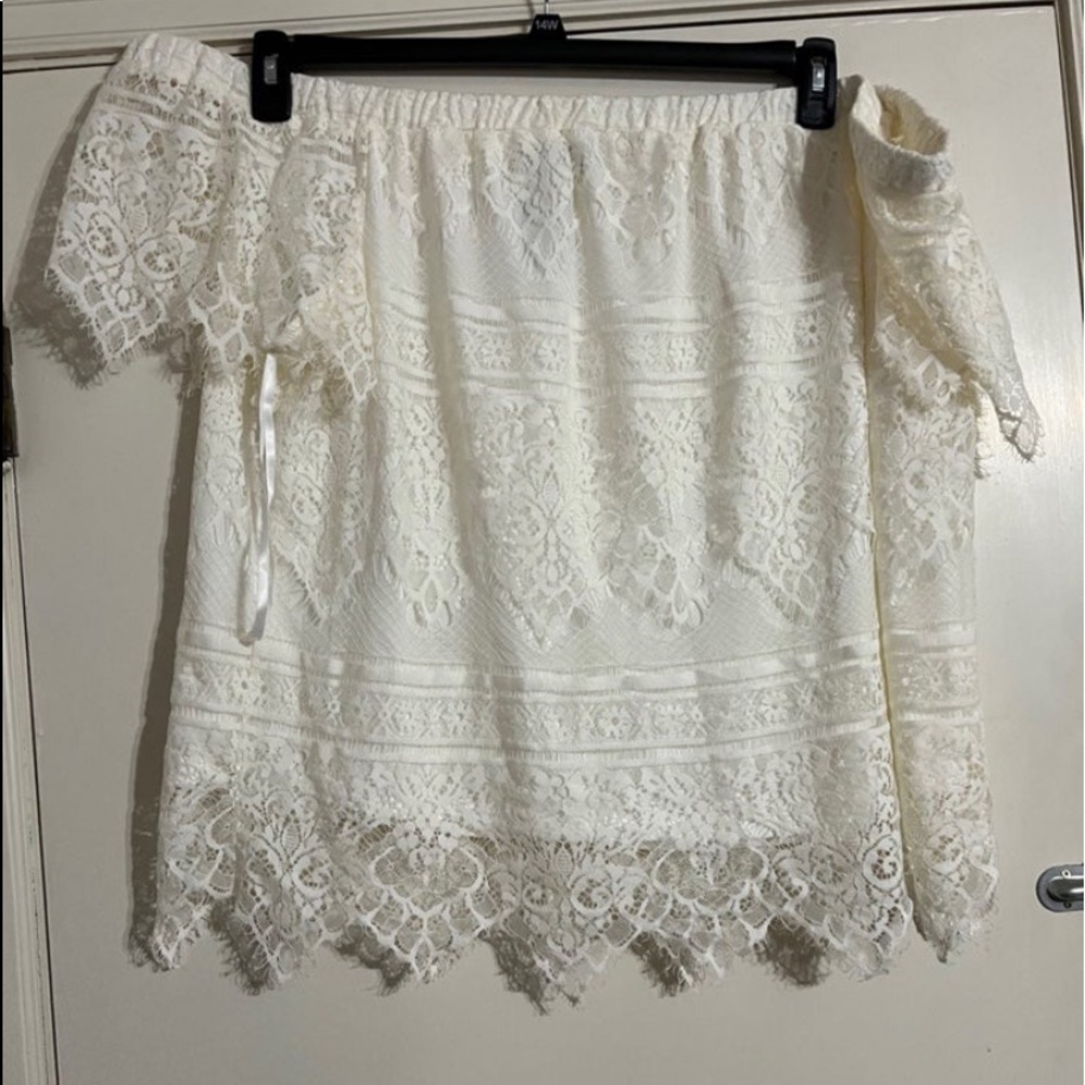 Rue 21 Plus lace OTS blouse